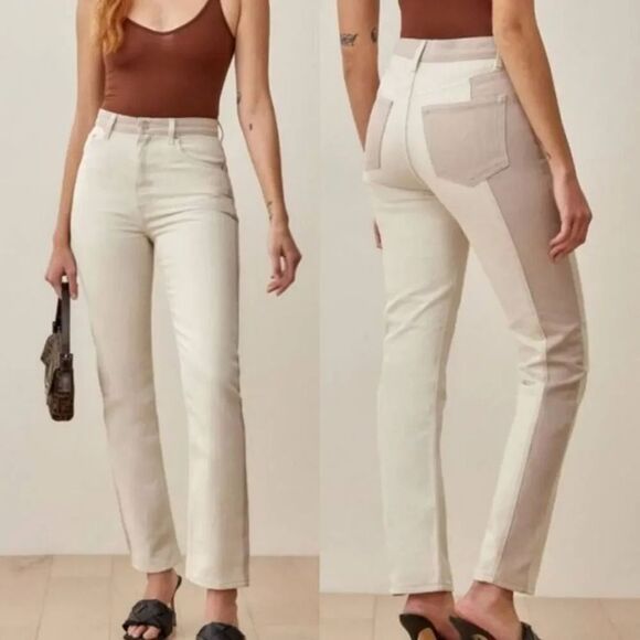 Reformation Cynthia Tonal Reworked High Rise Straight Jeans in Clay size 29 - Picture 1 of 8